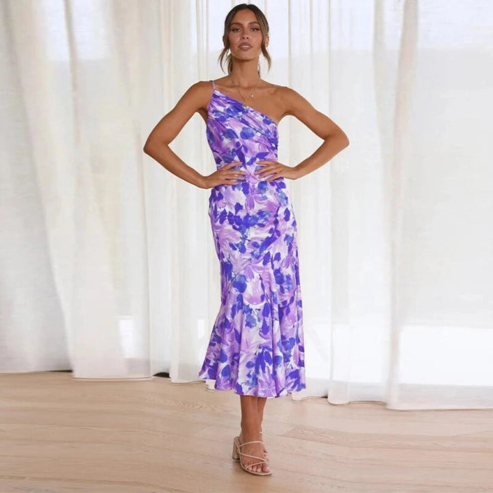 SIENNA™ | ROBE LONGUE ASYMÉTRIQUE À MOTIFS FLORAUX