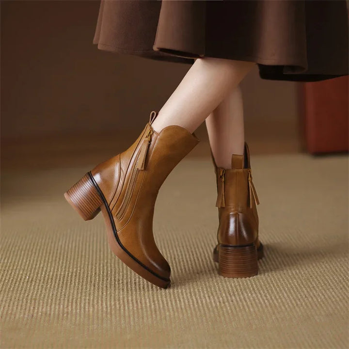 EDITH™ | LEATHER ANKLE BOOTS